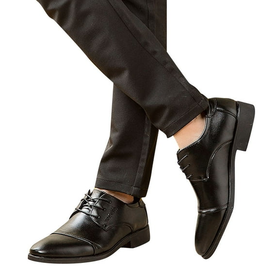 Oyedens Leather Oxford Dress Shoes for Men Fashion Casual Lace up Derby Wingtip Business Work Oxfords