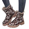 thumbnail image 1 of Oyedens Leopard Winter Snow Boots for Women Fashion Casual Furry Side Zipper Mid Calf Boots, 1 of 7