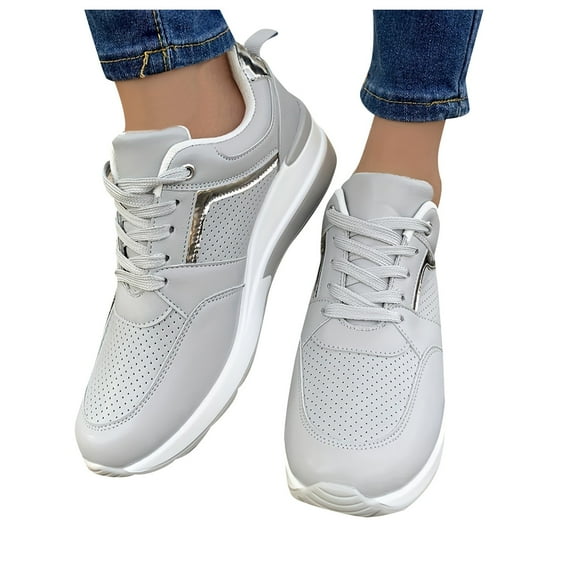 Oyedens Low Top Fashion Sneakers for Women Waterproof Mid Heels Athletic Walking Running Tennis Shoes