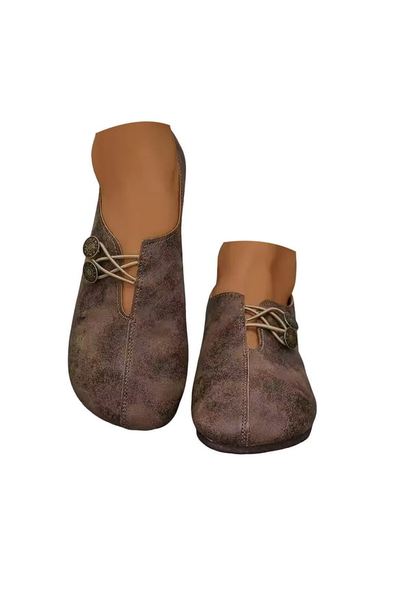 Mary Jane Flats Shoes for Women Boho Vintage Wide Toe Slip on Walking Loafers Casual Shoes