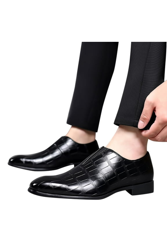 Men's Oxfords Formal Dress Shoes Pointed Toe Business Slip on Wingtip Dressy Shoes for Men
