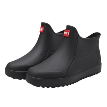 Oyedens Mens Ankle Rain Boots Waterproof Rubber Work Boots Non-Slip Fishing Deck Garden Rainboots