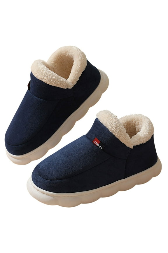 Mens Bootie Slippers Fleece Lined Winter Warm Non Slip House Shoes for Indoor Outdoor Lounge Boots
