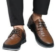 thumbnail image 1 of Oyedens Mens Dress Shoes Vintage Casual Lace up Leather Fashion Sneakers for Men Business Oxfords, 1 of 6