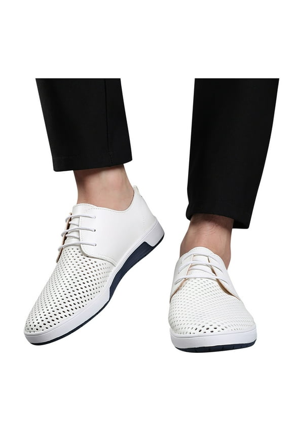 Mens Dress Sneakers Casual Oxfords Shoes Retro Leather Hollow Tuxedo Business Work Derby Shoes