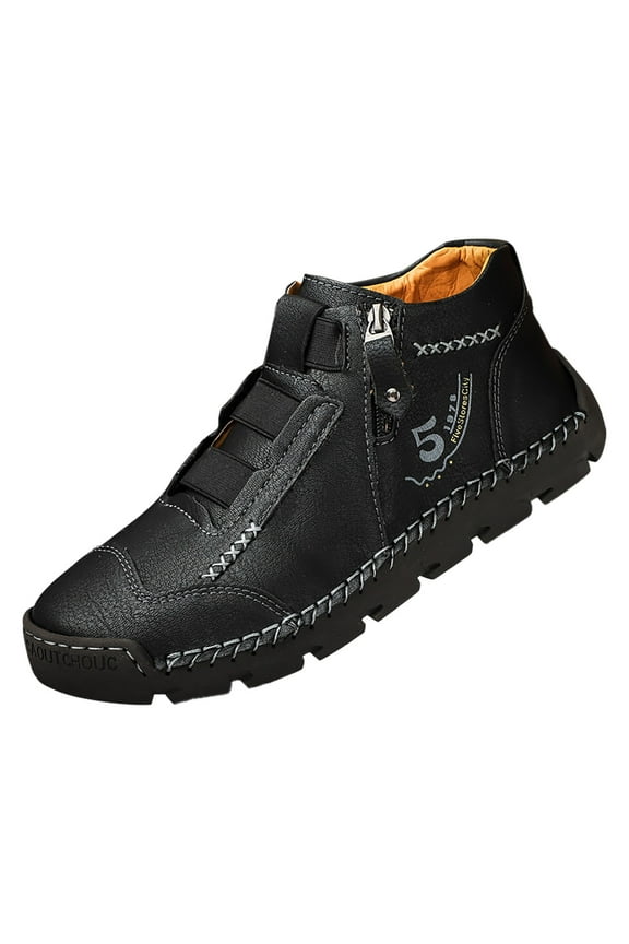 Mens Hiking Shoes Leather Casual Non Slip Low Top Fashion Sneakers Climbing Hunting Work Shoes
