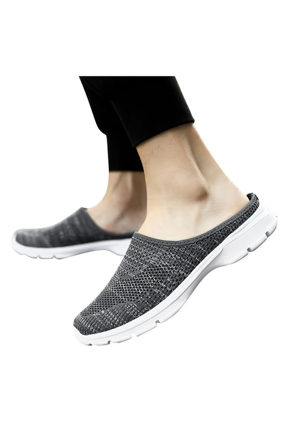 Mens Mules Sneakers Wide Width Slip on Loafers Driving Walking Athletic Tennis Running Shoes