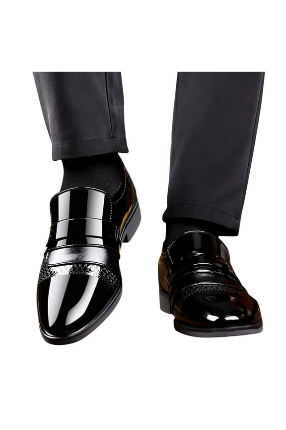 Mens Oxford Dress Shoes Glitter Leather Pointed Toe Wingtip Business Formal British Shoes