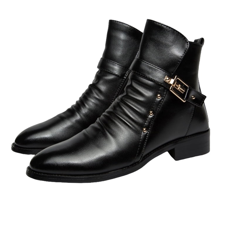 Oyedens Mens Oxfords Dress Shoes Ankle Booties Slouch Casual Leather Formal Work Short Boots for Men