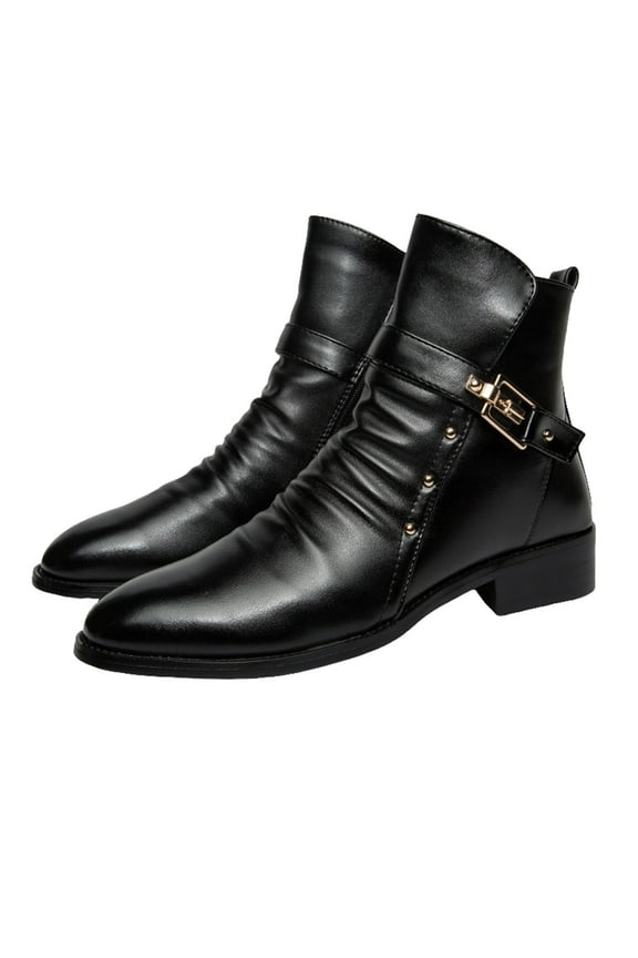 Mens Oxfords Dress Shoes Ankle Booties Slouch Casual Leather Formal Work Short Boots for Men