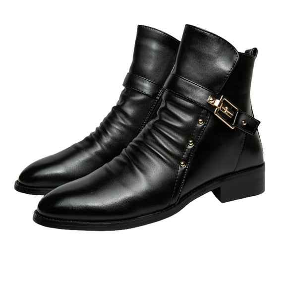 Oyedens Mens Oxfords Dress Shoes Ankle Booties Slouch Casual Leather Formal Work Short Boots for Men