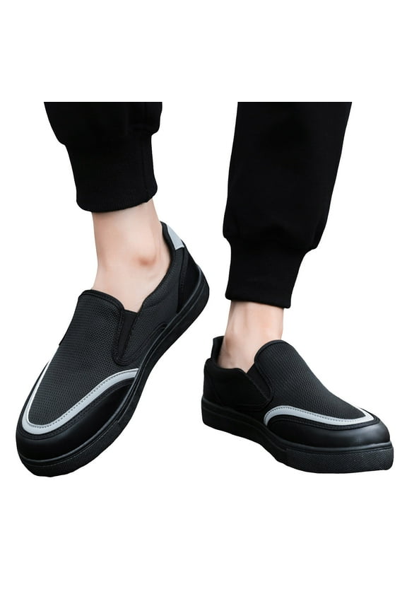 Mens Slip on Loafers Fashion Casual Walking Driving Work Flats Low Top Canvas Shoes for Men