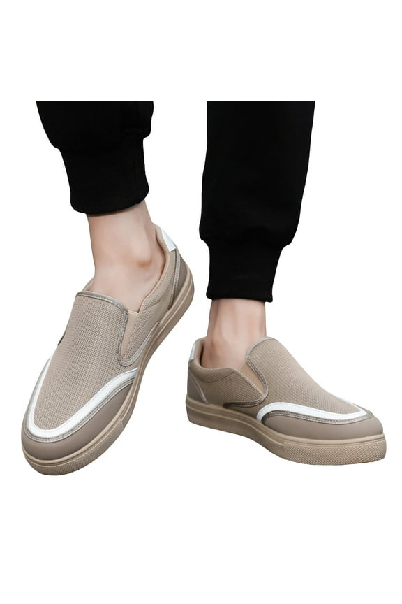 Mens Slip on Loafers Fashion Casual Walking Driving Work Flats Low Top Canvas Shoes for Men