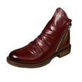 thumbnail image 1 of Oyedens Mens Slouchy Boots Vintage Casual Leather Zipper Office Work Oxfords Ankle Booties for Men Fall, 1 of 4