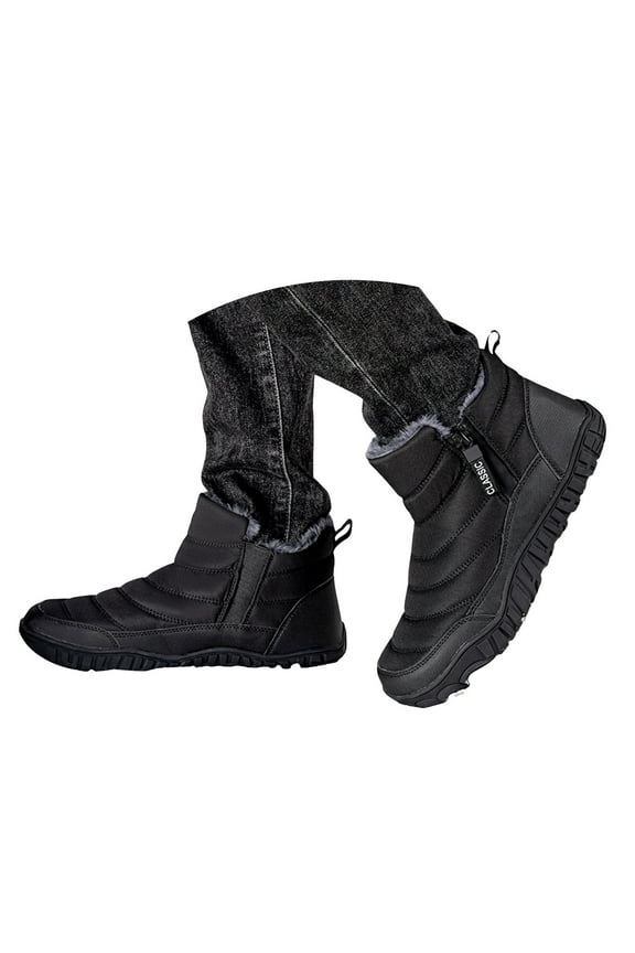 Mens Winter Snow Boots Waterproof Plush Lined Wide Toe Non Slip Work Ankle Booties for Men