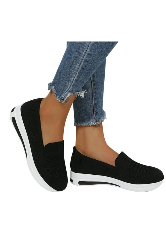 Mesh Slip on Loafers for Women Slip-on Sock Shoes Low Top Fashion Sneakers Walking Work Shoes