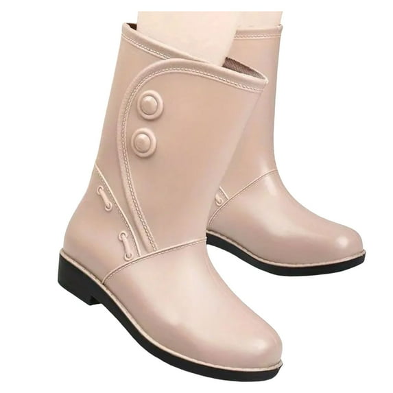 Oyedens Mid Calf Rain Boots for Women Fashion Rubber Tall Rainboots Outdoor Work Garden Farming Shoes