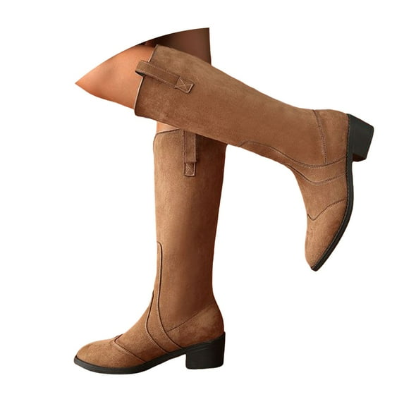 Oyedens Motorcycle Riding Boots for Women Goth Fashion Heels Mid Calf Cowboy Cowgirl Tall Boots Fall