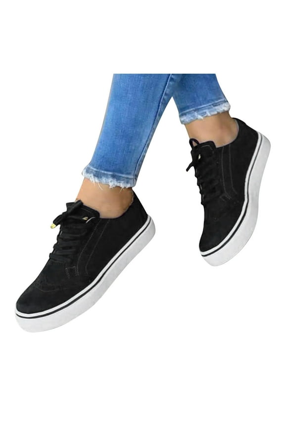 Oxfords Fashion Sneakers for Women Vintage Casual Platform Low Top Canvas Walking Shoes