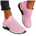thumbnail image 1 of Oyedens Pink Walking Shoes for Women Comfortable Slip on Flats Sock Work Shoes Gym Tennis Sneakers, 1 of 5