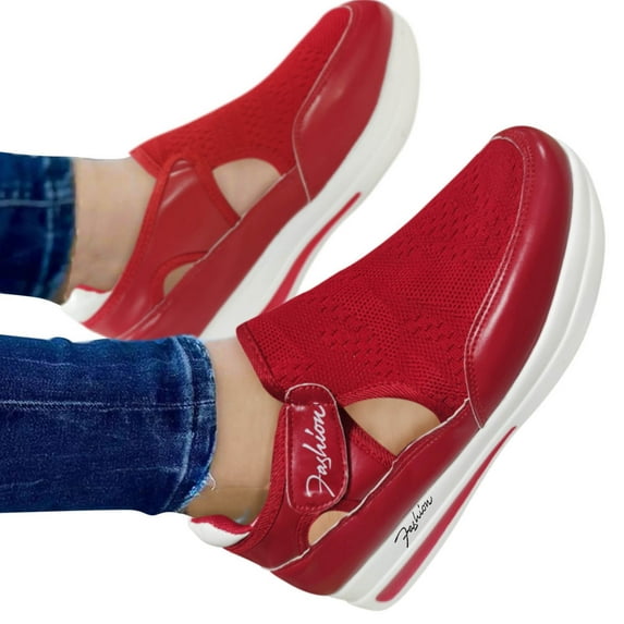 Oyedens Platform Fashion Sneakers Walking Shoes for Women Cutout Athletic Nursing Work Shoes