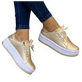 thumbnail image 1 of Oyedens Platform Fashion Sneakers for Women Lace up Tennis Shoes Womens Walking Footwear, 1 of 5