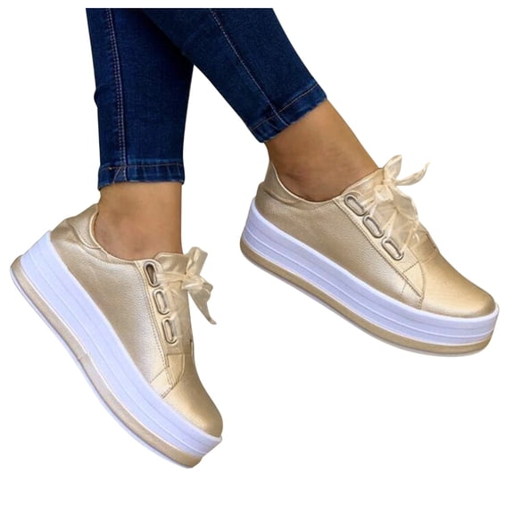 Oyedens Platform Fashion Sneakers for Women Lace up Tennis Shoes Womens Walking Footwear