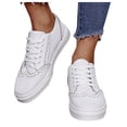 thumbnail image 1 of Oyedens Platform Low Top Fashion Sneakers for Women Girls Casual Flats Canvas Shoes Play Sneakers, 1 of 6