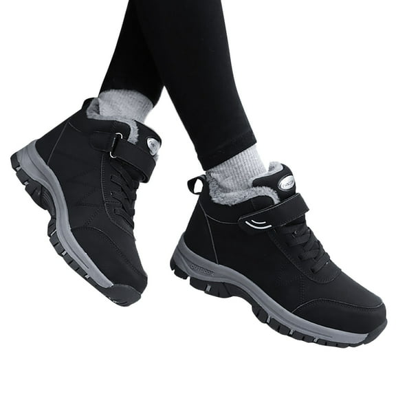 Oyedens Plush Hiking Snow Boots for Women Non-Slip Thermal Outdoor Trekking Climbing Winter Booties