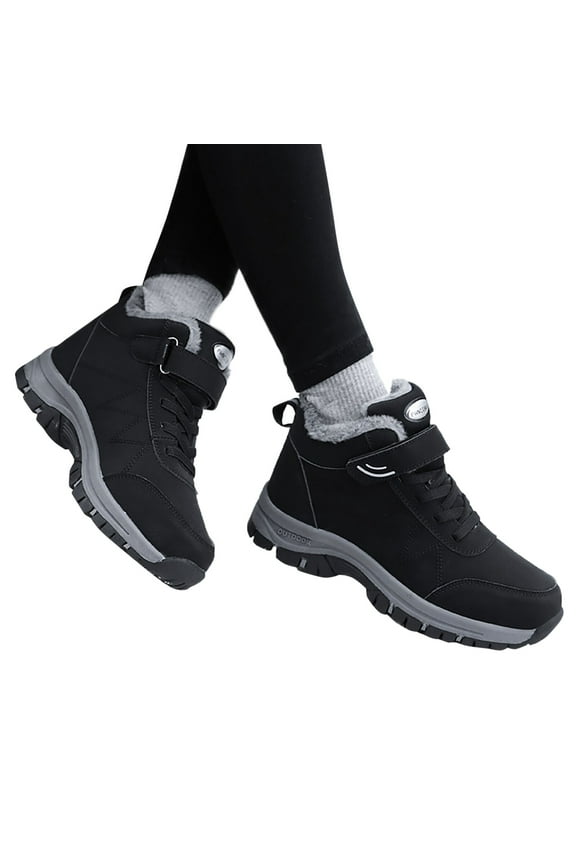 Plush Hiking Snow Boots for Women Non-Slip Thermal Outdoor Trekking Climbing Winter Booties
