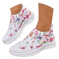 thumbnail image 1 of Oyedens Rhinestones Floral Walking Shoes for Women Comfort Slip on Sock Shoes Running Tennis Sneakers, 1 of 7