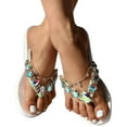 thumbnail image 1 of Oyedens Rhinestones Sandals For Women Ladies Boho Gems Tassel Flip Flop Slip On Flats Dress Sandals, 1 of 8