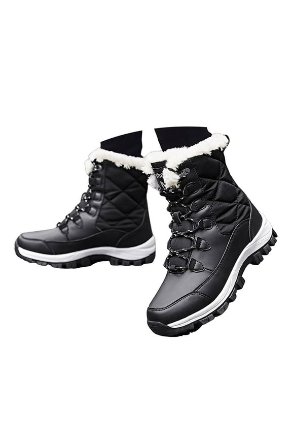 Skiing Boots for Women Winter Ski Snow Boots Waterproof Anti Slip Warm Mid Calf Hiking Boots