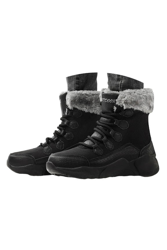 Skiing Snow Boots for Women Cold Weather Fleece Lined Thermal Winter Hiking Ski Mid Calf Boots