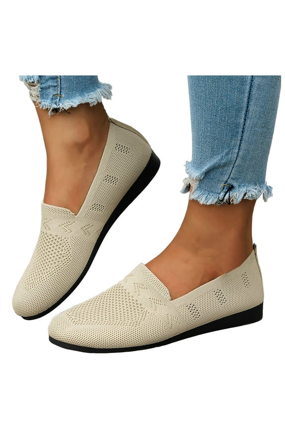 Slip On Flats Comfort Nurse Loafers Non Slip Shoes For Women Mesh Walking Shoes Dressy Casual Work Nursing Shoes