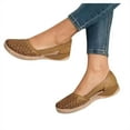 thumbnail image 1 of Oyedens Slip On Loafers Dress Shoes For Women Casual Wide Width Comfort Slip-On Wedge Ballet Flats Dressy Walking Shoes, 1 of 5