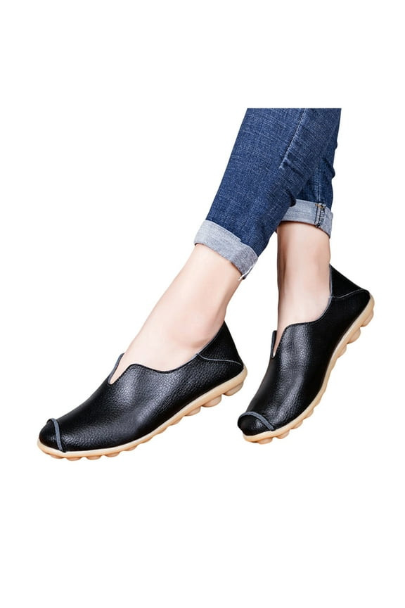 Slip On Loafers For Women Waterproof Non Slip Comfort Walking Shoes Casual Slip-On Flats Dress Shoes