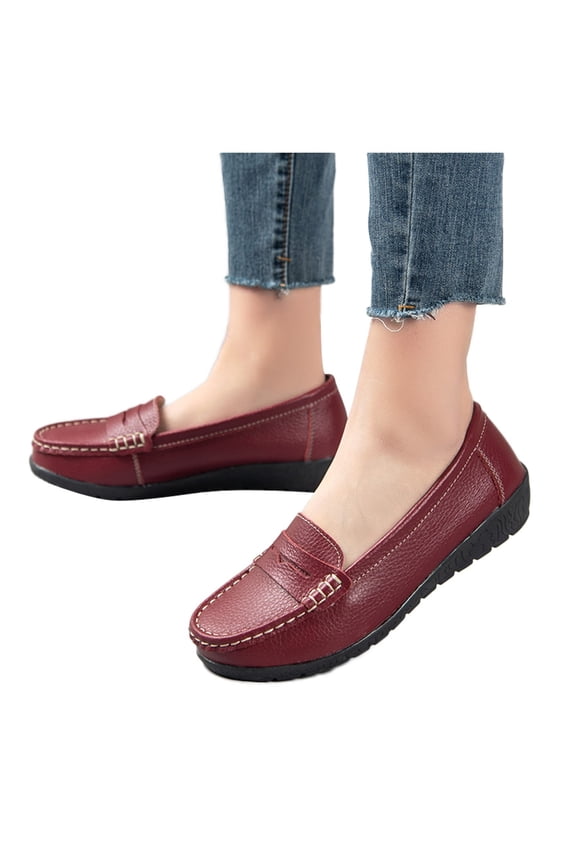 Slip on Penny Loafers for Women Business Casual Walking Shoes Comfort Lightweight Work Flats