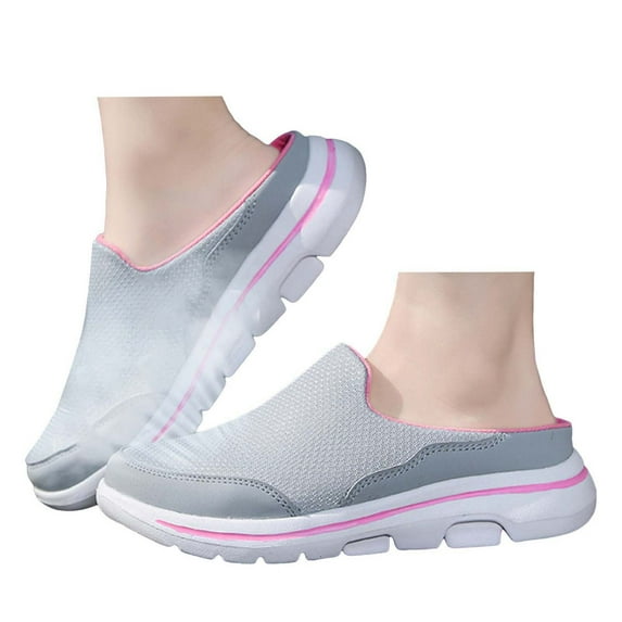 Oyedens Slip on Tennis Shoes for Women Men Mesh Wide Width Comfortable Walking Work Mules Sandals