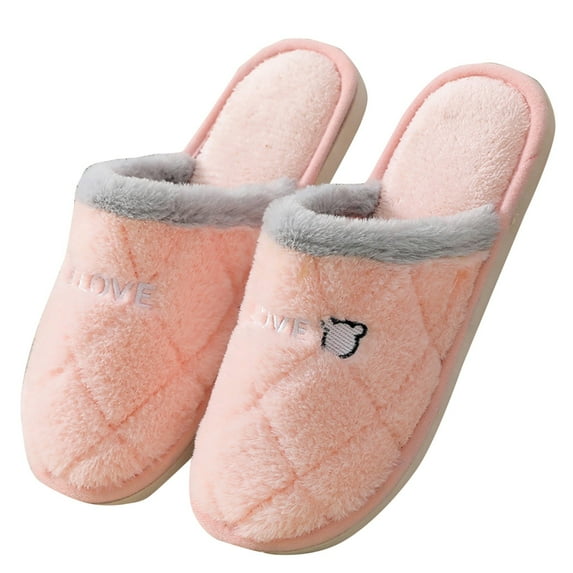 Oyedens Slippers for Women Mens Soft Comfy Plush House Slippers Memory Foam Plush Bedroom Shoes