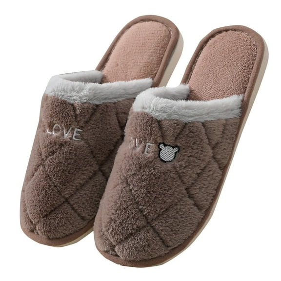 Oyedens Slippers for Women Mens Soft Comfy Plush House Slippers Memory Foam Plush Bedroom Shoes
