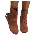 thumbnail image 1 of Oyedens Slouch Boots for Women Fashion Suede Flats Slouchy Mid Calf Boots Winter Fall Short Boots, 1 of 5