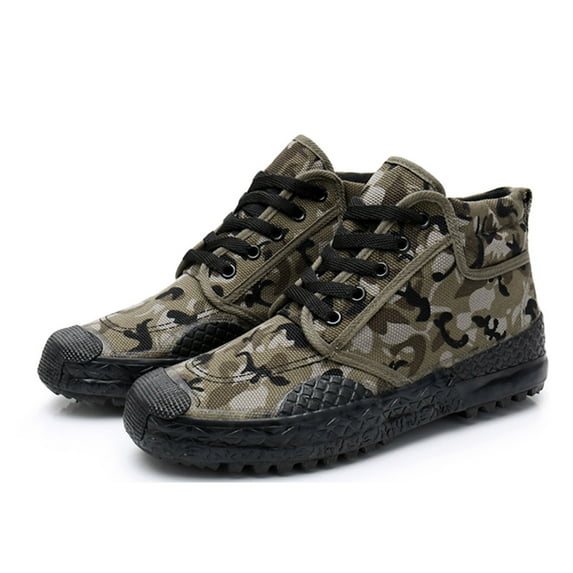 Oyedens Steel Toe Shoes for Men Camo Non Slip Mens Hiking Shoes High Top Fashion Sneakers Canvas Shoes