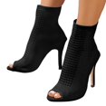 thumbnail image 1 of Oyedens Stiletto High Heels Ankle Booties for Women Peep Toe Dress Pumps Sandals Boots Ladies Party, 1 of 1
