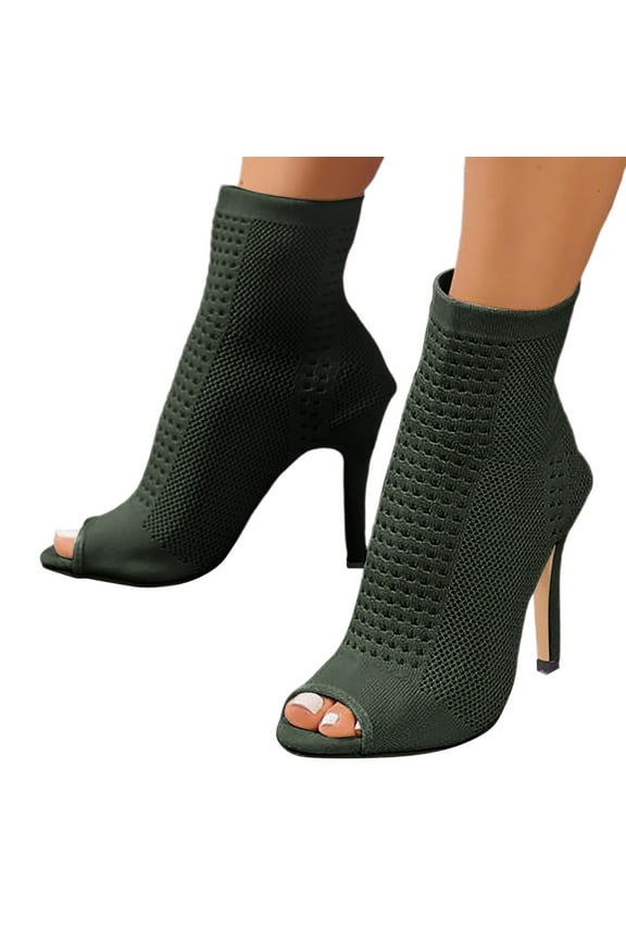 Stiletto High Heels Ankle Booties for Women Peep Toe Dress Pumps Sandals Boots Ladies Party