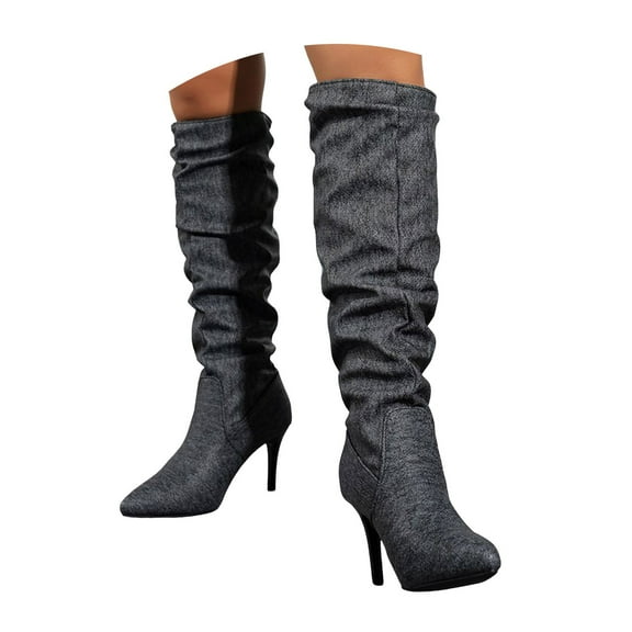 Oyedens Stiletto Knee High Boots for Women Fashion Slouchy High Heels Winter Fall Dress Tall Boots
