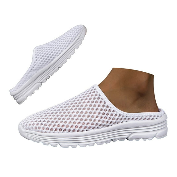Oyedens Tennis Shoes Mules Womens Mens Lightweight Mesh Slip on Loafers Athletic Driving Work Shoes