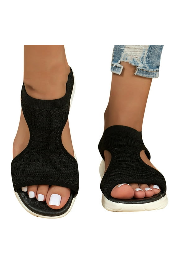 Walking Sandals for Women Mom Comfort Wide Width Slip on Slingback Sandals Summer Work Sandals