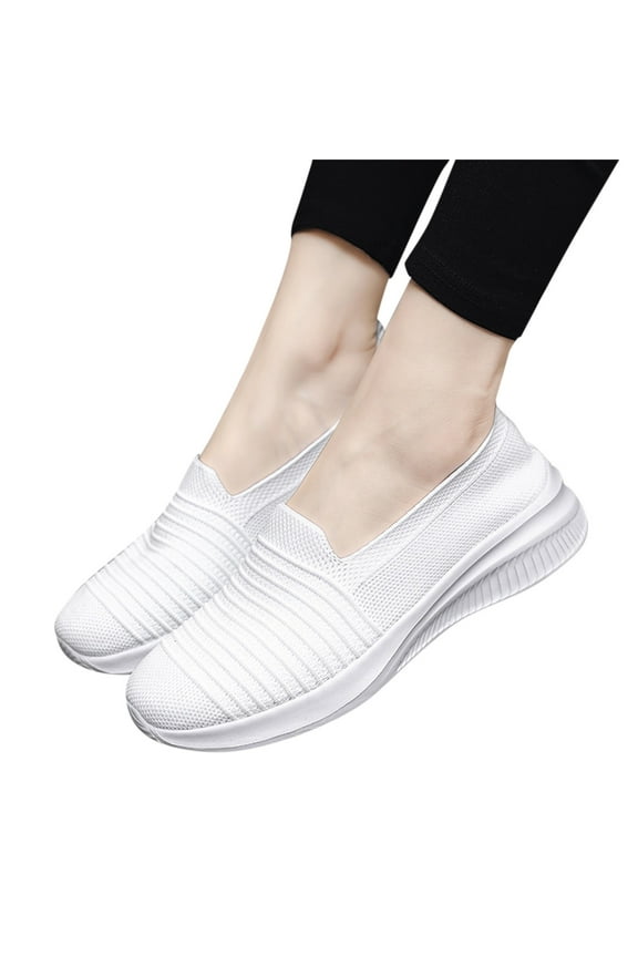 Walking Shoes for Women Comfort Wide Width Slip on Nurse Work Loafers for Plantar Fasciitis