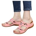 thumbnail image 1 of Oyedens Wide Width Sandals For Women Vintage Boho Slip On Wedge Sandals Casual Beach Dress Sandals, 1 of 3
